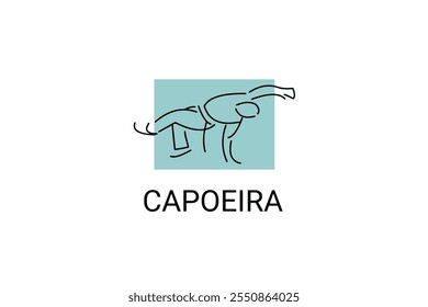 Capoeira fighting dance sport vector line icon. Capoeira fighting stance. sport pictogram, vector illustration.