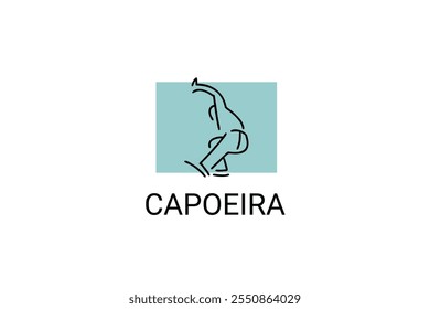 Capoeira fighting dance sport vector line icon. Capoeira fighting stance. sport pictogram, vector illustration.