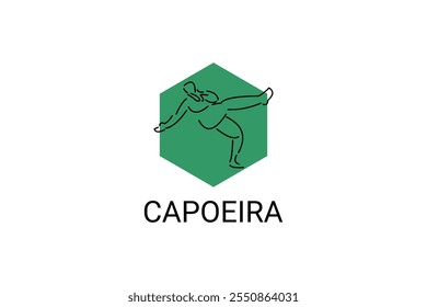 Capoeira fighting dance sport vector line icon. Capoeira fighting stance. sport pictogram, vector illustration.