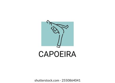 Capoeira fighting dance sport vector line icon. Capoeira fighting stance. sport pictogram, vector illustration.