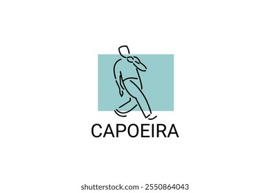 Capoeira fighting dance sport vector line icon. Capoeira fighting stance. sport pictogram, vector illustration.