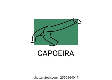Capoeira fighting dance sport vector line icon. Capoeira fighting stance. sport pictogram, vector illustration.