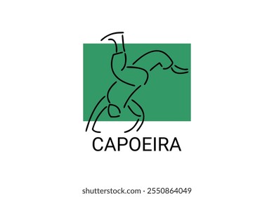 Capoeira fighting dance sport vector line icon. Capoeira fighting stance. sport pictogram, vector illustration.