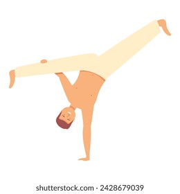 Capoeira floor dance icon cartoon vector. Training drum. School active