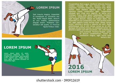 Capoeira flyer template. Vector stock illustration for design