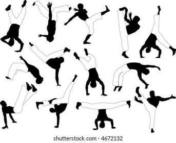 Capoeira silhouettes