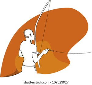 Capoeirista man playing a berimbau, a musical instrument typical of Brazilian culture