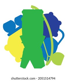 capoiera brasil instruments in abstract style. Vector illustration with colors