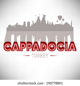Cappadocia Skyline Design, vector illustration.