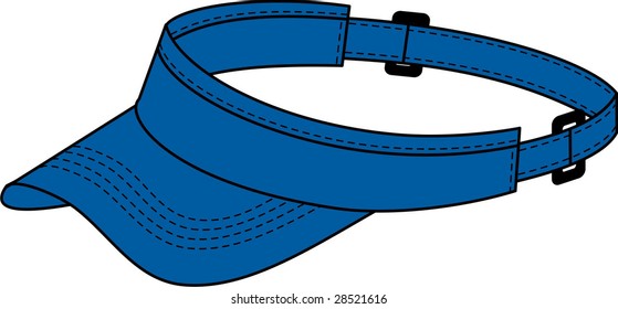 Cap-peak with a fastener behind.