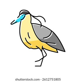 capped heron bird exotic color icon vector. capped heron bird exotic sign. isolated symbol illustration