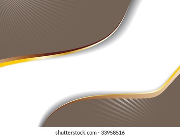 Cappuccino advertisement with golden lines; clip-art
