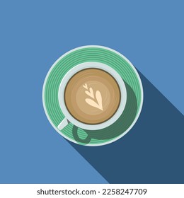 Cappuccino coffe flat design , vector illustration.
