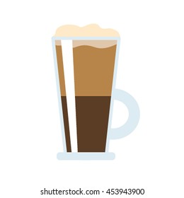 Cappuccino coffee cup icon in the flat style. vector illustration isolated on white background
