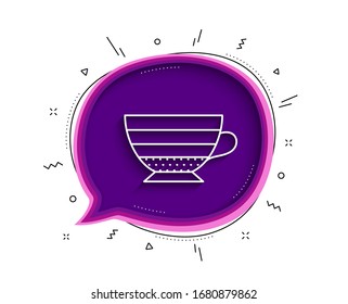 Cappuccino-Kaffee-Ikone. Chatblase mit Schatten.Schild für heißes Getränk. Getränkesymbol. Dünne Linie Cappuccino Symbol. Vektorillustration