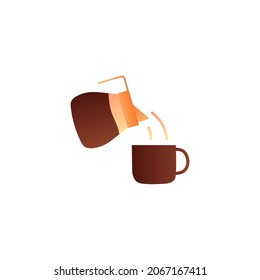 Cappuccino coffee, latte, icon in gradient color, isolated on white 