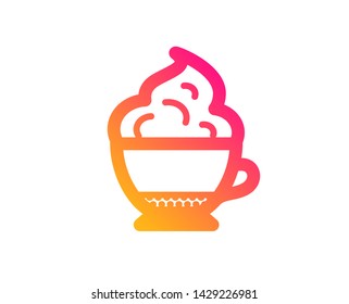 Cappuccino coffee with Whipped cream icon. Hot drink sign. Beverage symbol. Classic flat style. Gradient cappuccino cream icon. Vector
