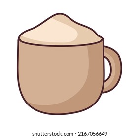 cappuccino cup design over white