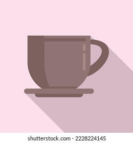 Cappuccino cup icon flat vector. Morning food. Hot drink