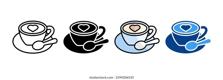 Cappuccino Cup Icon Set Multiple Style Collection