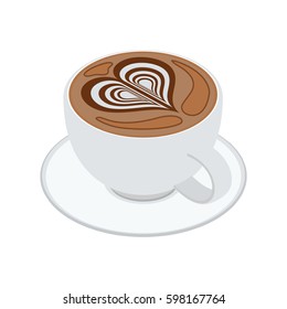 Cappuccino Cup Isometric Vector Illustration Created For Mobile, Web, Decor, Print Products, Application on white background