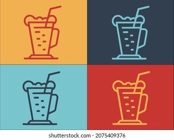 Cappuccino Cup Logo Template, Simple Flat Icon of cafe,breakfast,cappuccino