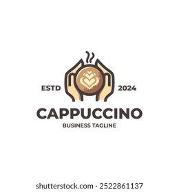 cappuccino cup vector logo design
