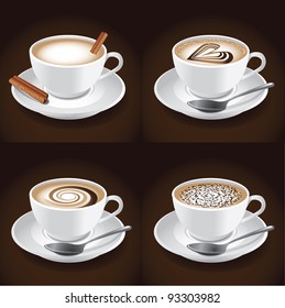 Cappuccino EPS 8 vector, grouped for easy editing. No open shapes or paths.