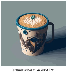 cappuccino glass vector image illustration