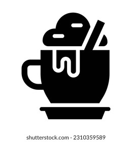cappuccino glyph icon illustration vector graphic