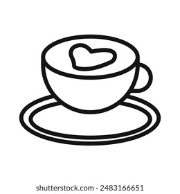 cappuccino icon Black line art vector