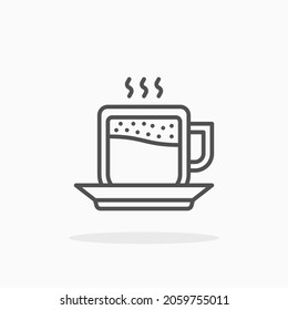 Cappuccino icon. Editable Stroke and pixel perfect. Outline style. Vector illustration. Enjoy this icon for your project.