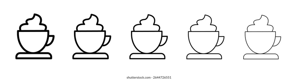 cappuccino icon flat illustration set logo