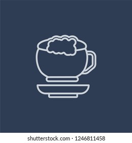 Cappuccino icon. Cappuccino linear design concept from Drinks collection. Simple element vector illustration on dark blue background.
