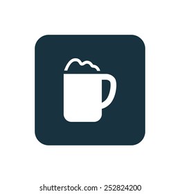 cappuccino icon Rounded squares button, on white background 