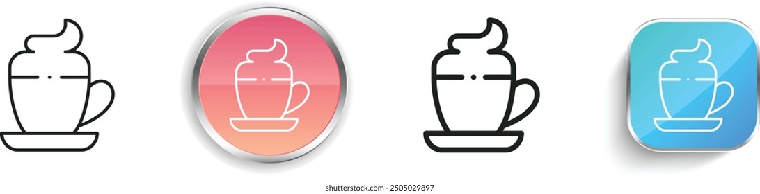 cappuccino icon. Thin Linear, Regular and Button Style Design Isolated On White Background