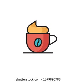 cappuccino icon vector illustration filled outline style design. isolated on white background