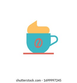 cappuccino icon vector illustration flat style design. isolated on white background