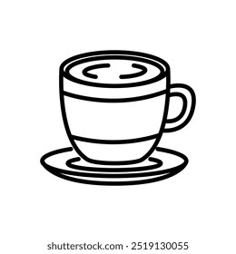 cappuccino icon vector in line style