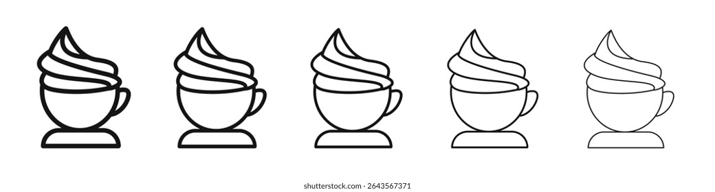 cappuccino icon vector outline set illustration sign