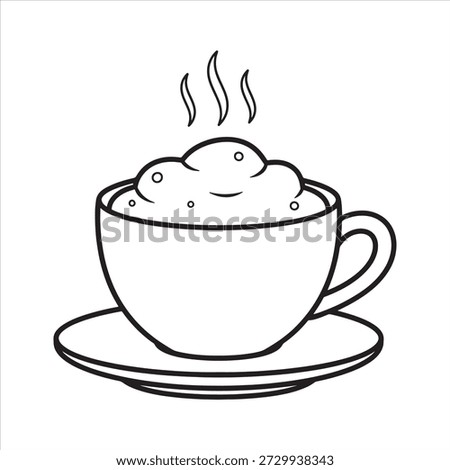 Cappuccino illustration vector coloring page