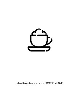 Cappuccino incomplete line art icon template