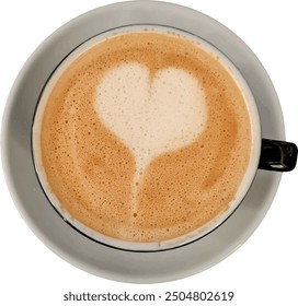 Cappuccino. Latte art. Vector graphic file. isolated. Transparent