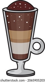 Cappuccino, latte or coffee illustration vector graphics
