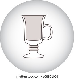 Cappuccino or latte cup symbol simple flat icon on background