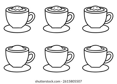 Cappuccino Leaf Line Art Beautiful Design for Creative Book Illustration