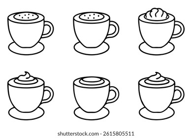 Cappuccino Leaf Line Art Beautiful Design for Creative Book Illustration