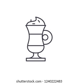 Cappuccino line icon concept. Cappuccino vector linear illustration, symbol, sign