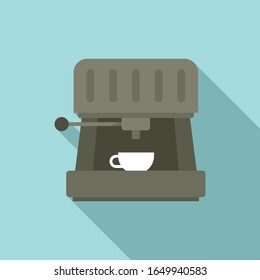 Cappuccino machine icon. Flat illustration of cappuccino machine vector icon for web design