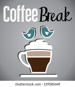 Cappuccino mug card design template 